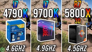 Intel i7 4790K OC vs Intel i7 9700k vs Ryzen 7 5800X3D [upl. by Pollie355]