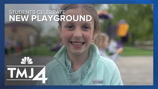 Richmond second grader thrilled over new playground created by community [upl. by Noni]