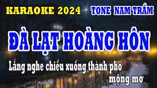 Đà Lạt Hoàng Hôn Karaoke Tone Nam Trầm  Trần Lâm [upl. by Mallorie]