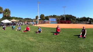 Warriors softball tryouts 8222015 Wrilley field part 1 streching [upl. by Anemolihp274]