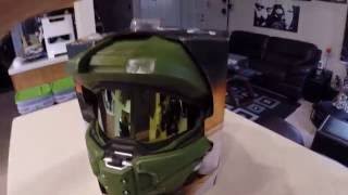 100 DOT Legal Halo Master Chief Motorcycle Helmet GOPR0419 [upl. by Anirtep]