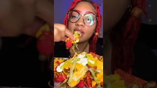 ASMR loaded flamin hot puffs nachos mukbang food foodie nachos asmr eating [upl. by Duquette566]