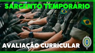 SARGENTO TEMPORÁRIO DO EXÉRCITO  AVALIAÇÃO CURRICULAR [upl. by Mayes]