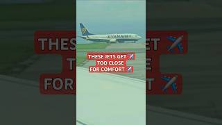 RYANAIR AND A TUI JET GET VERY CLOSE AT MANCHESTER AIRPORT ✈️😱shorts [upl. by Unni967]