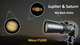 Jupiter amp Saturn  Nikon P1000 super zoom August 2021 [upl. by Cristobal]