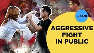 Aggressive fight in public Domestic abuse  Social Experiment  HumanMeter [upl. by Cia]