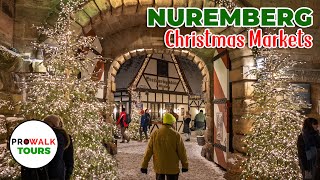 Nuremberg Christmas Market at Night  4K 60fps with Captions Nürnberg [upl. by Esoj]