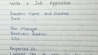 Write a Job application  Letter for job  Job Application [upl. by Akinnej667]