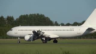 SmartLynx A320 Landing Groningen Airport Eelde [upl. by Ancell]