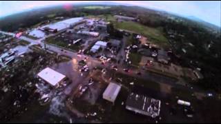 Raw Aerial View of Arkansas Tornado Damage [upl. by Gaylene327]