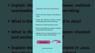 Deloitte Top 5 Interview Java Questions and Answers python git java [upl. by Melva]