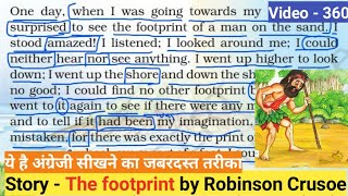 Learn English through Story  Learn Story Reading  Footprint by Robinson Crusoe [upl. by Norrahc]