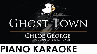 Chloe George  Ghost Town  Piano Karaoke Instrumental Cover with Lyrics [upl. by Elletsyrk923]