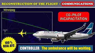 Pilot incapacitation in flight  WestJet Boeing 737800  Winnipeg ATC [upl. by Sadiras39]