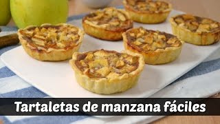 Tartaletas de manzana fáciles Receta [upl. by Ynohtnakram]