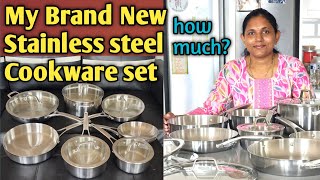 My New Stainless Steel Calphalon Cookware setHealthy Cookwareఎక్కడ కొన్నానుunboxing cookwareUSA [upl. by Arline577]