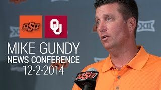 Mike Gundy 1222014 News Conference [upl. by Ellenahs402]