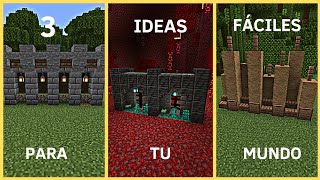 3 IDEAS PARA TUS MURALLAS EN MINECRAFT  minecraft [upl. by Avie]