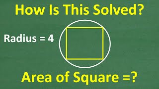 A circle with an inscribed square – can you find the area of the square [upl. by Atsirc]