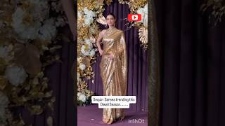 Sequin saree in trend diwalispecial sequencesareedainapenty jhanvikapoorkritisanonshahidkapoor [upl. by Halilahk]