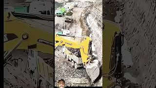 excavator working truck 🚛 dumper loading excavator automobile cat construction jcb shortvideo [upl. by Nirehtac919]