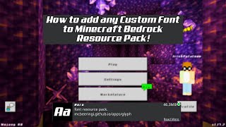 How to add any Custom Font to Minecraft Bedrock Resource Pack [upl. by Yenitsed]