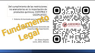 Fundamento Legal de Regulaciones NO Arancelarias Permisos de Importacion Cofepris Cicoplafest [upl. by Washko]