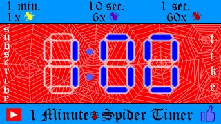 Spider Timer  1 Minute Timer Countdown with Spiders Going Down on Time [upl. by Aleek865]