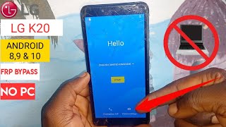 Lg K20 Frp bypass Android 8 amp 9  LG K20 LM120EMW Google Account Remove 2023  Without Pc [upl. by Ochs600]