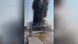 Massive geyser explosion at Yellowstone [upl. by Hagep529]