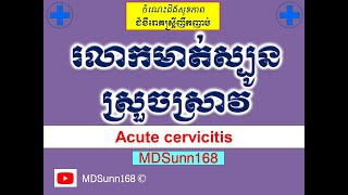 ជំងឺរលាកមាត់ស្បូនស្រួចស្រាវ l Acute cervicitis​ l សុខភាពស្បូន l MDSunn168 [upl. by Atterrol]