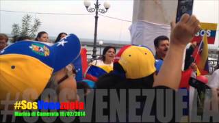 Sos Venezuela a Marina di Camerota venezuelani emigrati manifestano ai piedi di Simón Bolívar [upl. by Nesbitt348]