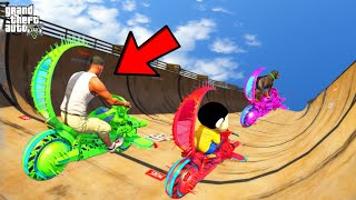 Franklin And Shinchan Tried Impossible Stunt Ramp Challenge In GTA V [upl. by Olga]