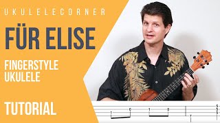 Für Elise for Fingerstyle Ukulele  Tutorial [upl. by Kelson943]