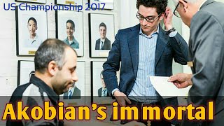 Varuzhan Akobian vs Fabiano Caruana US Championship 2017 St Louis MO USA rd 10 endgame [upl. by Jerold]