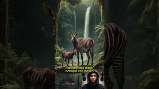 Okapi A Magical Animal Combination of Zebra and Giraffe that You Dont Know animals shortvideo [upl. by Kcirneh493]