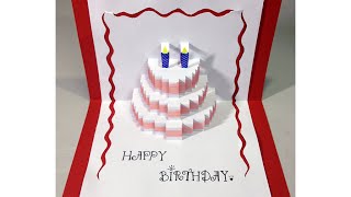 Happy Birthday Cake  PopUp Card Tutorial [upl. by Alahcim]