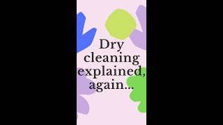 Dry Cleaning Explained by a Dry Cleaner cleaning drycleaning explained [upl. by Nauqet]