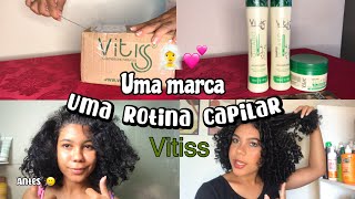 ROTINA CAPILAR TESTANDO VITISS 💕 cachos rotinacapilar [upl. by Etnelav]