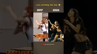 Lisa catching the star viral video then vs now 🌟🤩 lalisamanoban trend edit shorts [upl. by Ardnuassak263]