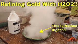 Gold Recovery amp Refining with Hydrogen Peroxide Easier Gold Smelting [upl. by Glick]