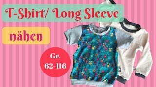 Langarmshirt nähen  Baby TShirt nähen  Nähanleitung für Anfänger [upl. by Aicram]