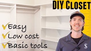 Simple but awesome DIY walk in closet build step by step [upl. by Aneerehs]