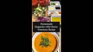 Homemade Gazpacho Recipe with Cherry Tomatoes  EASY COLD SOUP RECIPE [upl. by Nosnar]