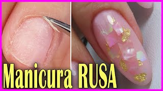 Manicura RUSA 😍 Cutícula PERFECTA y Uñas de POLYGEL ENCAPSULADO [upl. by Ardnaik]