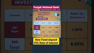 pnb fd fixed deposit interest rate shorts [upl. by Brodsky]