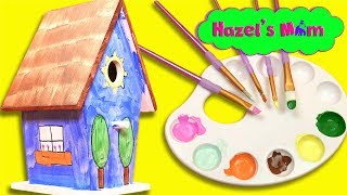 DIY Birdhouse  Kids crafting with Hazels Mom [upl. by Adav153]