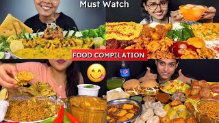 FOOD COMPILATION  INDIAN FOOD MUKBANG 😋🤤  Eating Veg Food Mukbang  No Talking Video 😁 [upl. by Larrad]