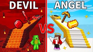 JJs ANGEL Bridge vs Mikeys DEVIL Bridge Survive Battle in Minecraft  Maizen [upl. by Fridlund]