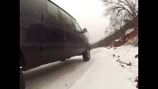 Non Studded VS Studded Snow tires Starting And Stopping On A Snowy Hill Part 1 [upl. by Obbard]